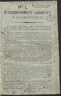 Korrespondent Kraiowy Y Zagraniczny. R. 1793 Nr 1
