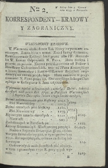 Korrespondent Kraiowy Y Zagraniczny. R. 1793 Nr 2
