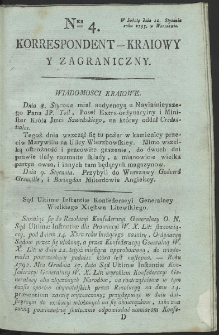 Korrespondent Kraiowy Y Zagraniczny. R. 1793 Nr 4