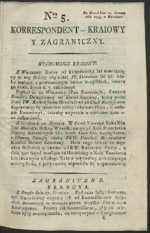 Korrespondent Kraiowy Y Zagraniczny. R. 1793 Nr 5