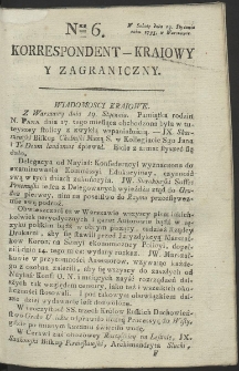 Korrespondent Kraiowy Y Zagraniczny. R. 1793 Nr 6