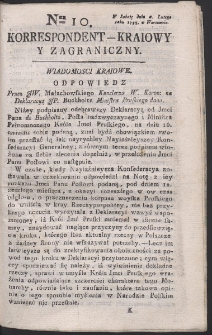 Korrespondent Kraiowy Y Zagraniczny. R. 1793 Nr 10