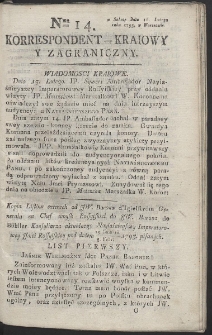 Korrespondent Kraiowy Y Zagraniczny. R. 1793 Nr 14