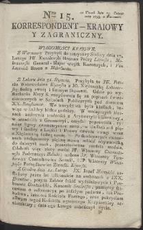Korrespondent Kraiowy Y Zagraniczny. R. 1793 Nr 15