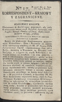 Korrespondent Kraiowy Y Zagraniczny. R. 1793 Nr 17