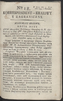 Korrespondent Kraiowy Y Zagraniczny. R. 1793 Nr 18