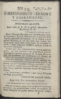 Korrespondent Kraiowy Y Zagraniczny. R. 1793 Nr 19