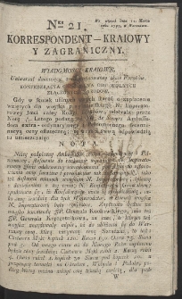 Korrespondent Kraiowy Y Zagraniczny. R. 1793 Nr 21