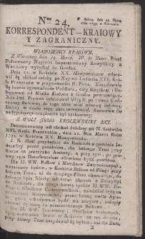 Korrespondent Kraiowy Y Zagraniczny. R. 1793 Nr 24