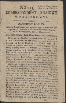 Korrespondent Kraiowy Y Zagraniczny. R. 1793 Nr 29