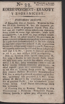 Korrespondent Kraiowy Y Zagraniczny. R. 1793 Nr 33