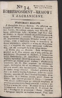 Korrespondent Kraiowy Y Zagraniczny. R. 1793 Nr 34