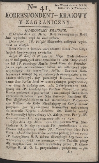 Korrespondent Kraiowy Y Zagraniczny. R. 1793 Nr 41