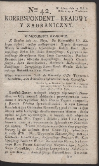 Korrespondent Kraiowy Y Zagraniczny. R. 1793 Nr 42