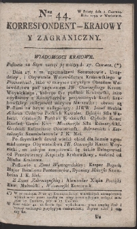 Korrespondent Kraiowy Y Zagraniczny. R. 1793 Nr 44