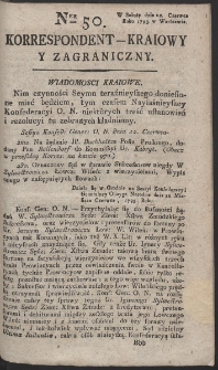 Korrespondent Kraiowy Y Zagraniczny. R. 1793 Nr 50