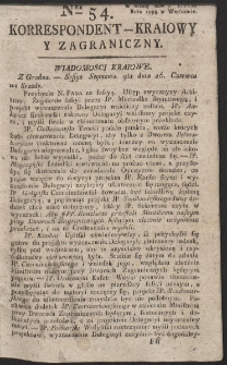 Korrespondent Kraiowy Y Zagraniczny. R. 1793 Nr 54
