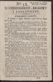 Korrespondent Kraiowy Y Zagraniczny. R. 1793 Nr 58