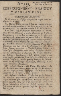 Korrespondent Kraiowy Y Zagraniczny. R. 1793 Nr 59