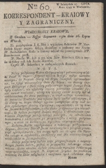 Korrespondent Kraiowy Y Zagraniczny. R. 1793 Nr 60