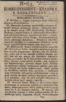 Korrespondent Kraiowy Y Zagraniczny. R. 1793 Nr 63