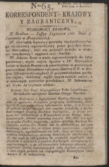 Korrespondent Kraiowy Y Zagraniczny. R. 1793 Nr 65