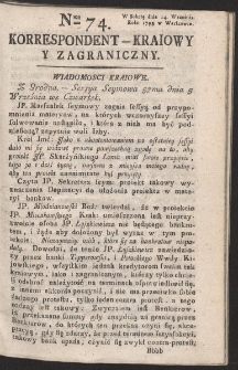 Korrespondent Kraiowy Y Zagraniczny. R. 1793 Nr 74