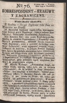 Korrespondent Kraiowy Y Zagraniczny. R. 1793 Nr 76