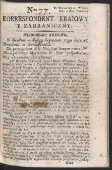 Korrespondent Kraiowy Y Zagraniczny. R. 1793 Nr 77