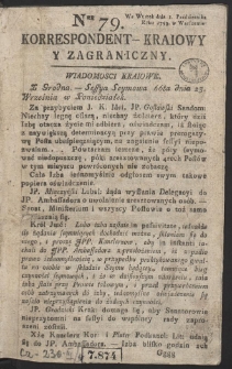 Korrespondent Kraiowy Y Zagraniczny. R. 1793 Nr 79