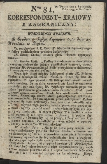 Korrespondent Kraiowy Y Zagraniczny. R. 1793 Nr 81
