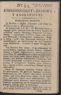 Korrespondent Kraiowy Y Zagraniczny. R. 1793 Nr 85