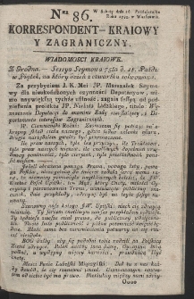 Korrespondent Kraiowy Y Zagraniczny. R. 1793 Nr 86