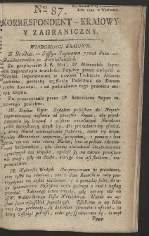 Korrespondent Kraiowy Y Zagraniczny. R. 1793 Nr 87