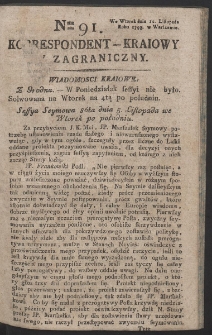 Korrespondent Kraiowy Y Zagraniczny. R. 1793 Nr 91