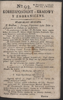 Korrespondent Kraiowy Y Zagraniczny. R. 1793 Nr 93