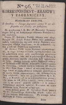 Korrespondent Kraiowy Y Zagraniczny. R. 1793 Nr 96