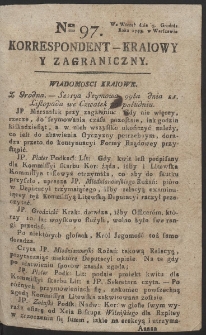 Korrespondent Kraiowy Y Zagraniczny. R. 1793 Nr 97
