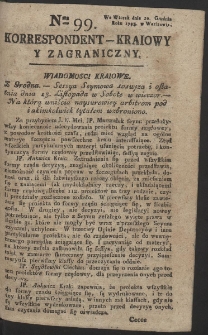 Korrespondent Kraiowy Y Zagraniczny. R. 1793 Nr 99