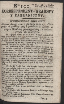 Korrespondent Kraiowy Y Zagraniczny. R. 1793 Nr 100