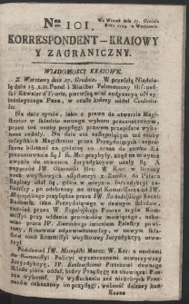 Korrespondent Kraiowy Y Zagraniczny. R. 1793 Nr 101