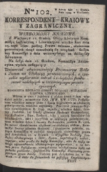 Korrespondent Kraiowy Y Zagraniczny. R. 1793 Nr 102
