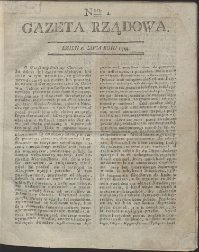 Gazeta Rządowa. R. 1794 Nr 1
