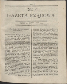 Gazeta Rządowa. R. 1794 Nr 26