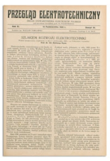 Przegląd Elektrotechniczny. Rok XI, 15 Października 1929, Zeszyt 20