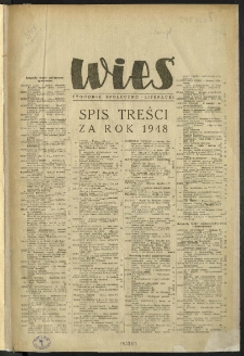 Spis treści za rok 1948 [Wieś, Rok V, 1948]