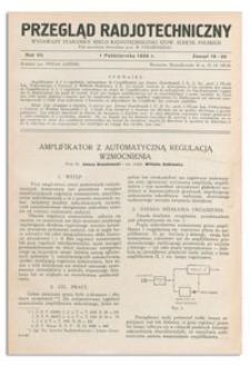 Przegląd Radjotechniczny. Rok VII, 1 Października 1929, Zeszyt 19-20