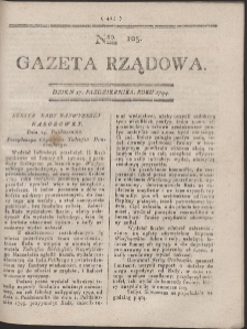 Gazeta Rządowa. R. 1794 Nr 105