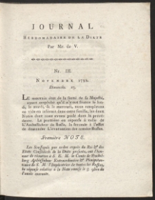 Journal Hebdomadaire De La Diete Par Mr. De V. R. 1789 Nr 3