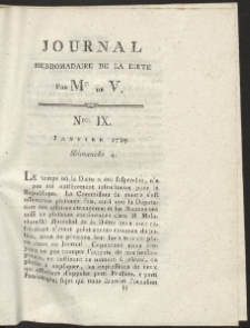 Journal Hebdomadaire De La Diete Par Mr. De V. R. 1789 Nr 9